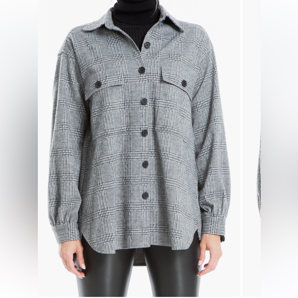 Max Studio Shacket, size M black and white